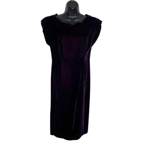 Vtg 80s Patty O’Neil Velvet Dress Womens 6 Purple Whimsigoth Witchy USA Made - Picture 1 of 16